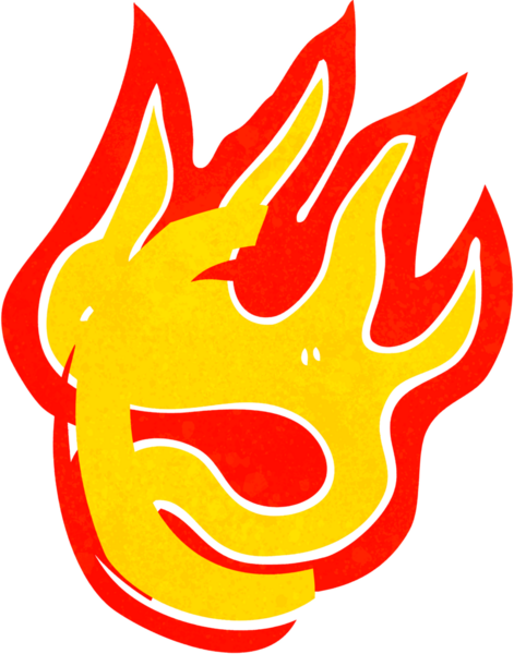 Bir insan tarafından çizilmiş yanan bir karikatür.