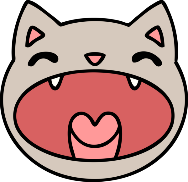 Bir kedinin esneme karikatürü ya da bir insan tarafından yüksek sesle miyavlanması.