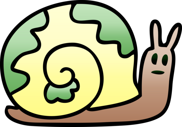 bir insan tarafından çizilmiş gölgelenmiş garip karikatür salyangozu