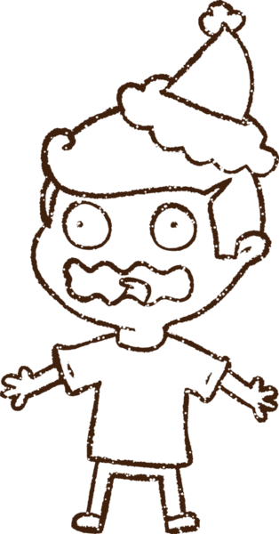 Bir insan tarafından çizilmiş Noel Adamı Kömürü