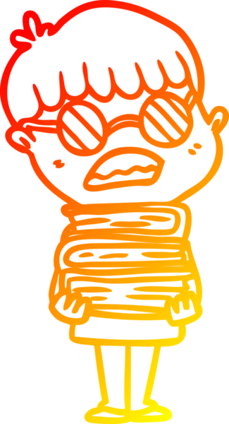 Bir insan tarafından çizilmiş gözlük takan çizgi roman çizen bir çocuk.