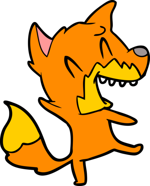 Bir insan tarafından çizilmiş tilki çizgi film karakteri