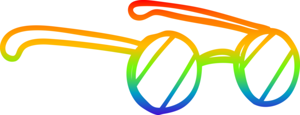 gökkuşağı gradyan çizgi çizimi bir insan tarafından çizilmiş gözlük