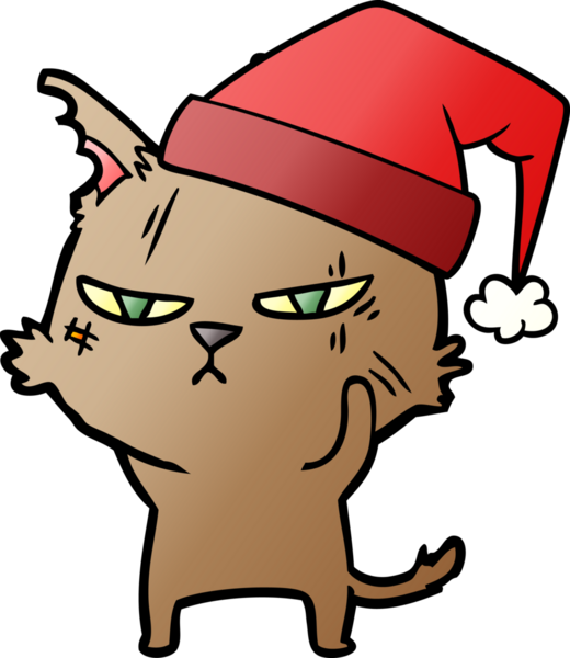 Bir insan tarafından çizilmiş sert çizgi film kedisi.