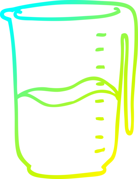 Bir insan tarafından çizilen karikatür sürahisinin soğuk gradyan çizimi