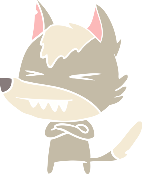 kızgın kurt düz renkli çizgi film bir insan tarafından çizildi.