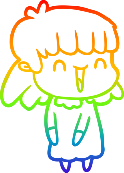 gökkuşağı gradyan çizimi bir insan tarafından çizilmiş bir karikatür kadın