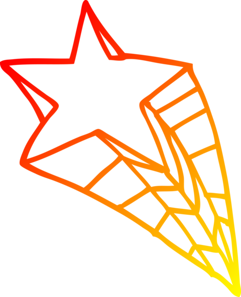 Bir insan tarafından çizilmiş bir çizgi film yıldızının sıcak çizgi çizimi