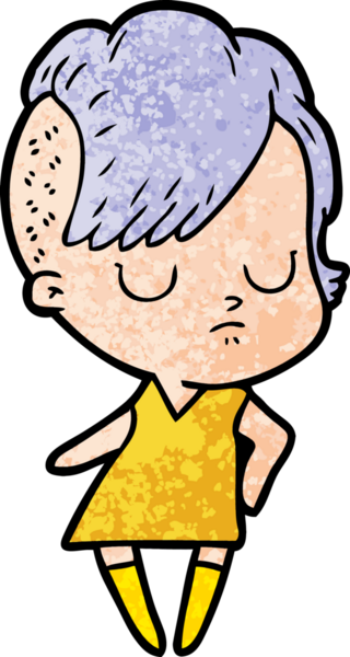 Bir insan tarafından çizilmiş karikatür kadın.