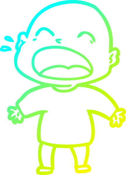 Bir insan tarafından çizilmiş kel adam diye bağıran bir çizgi film çizimi.