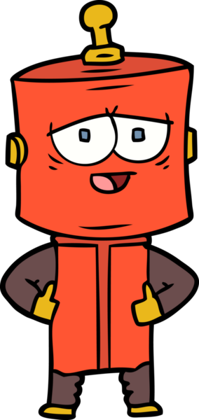 Bir insan tarafından çizilmiş çizgi film robotu