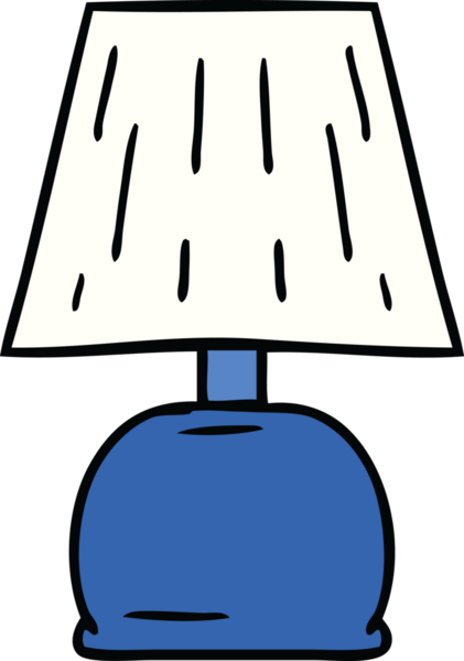 Bir insan tarafından çizilmiş bir lambanın el çizimi karikatürü.