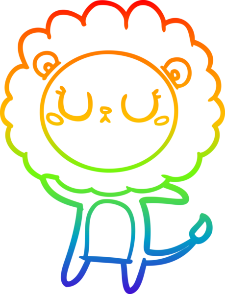 gökkuşağı gradyan çizgi çizimi bir insan tarafından çizilmiş bir aslan