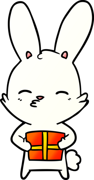 Bir insan tarafından çizilmiş meraklı tavşan çizgi filmi