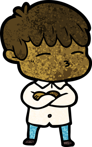 Bir insan tarafından çizilmiş meraklı bir çocuk.