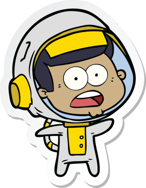 Bir insan tarafından çizilen bir karikatür çıkartması astronotu şaşırttı.