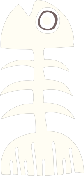 bir insan tarafından çizilmiş karalama balık kemikleri