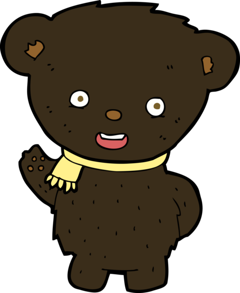 Bir insan tarafından çizilmiş siyah ayı çizgi filmi.