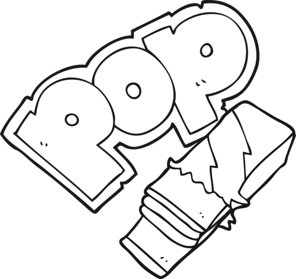 Bir insan tarafından çizilmiş siyah beyaz balonlu sakız.