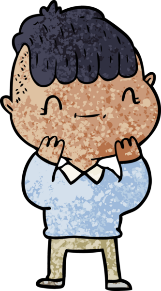 Bir insan tarafından çizilmiş çizgi film dostu çocuk.