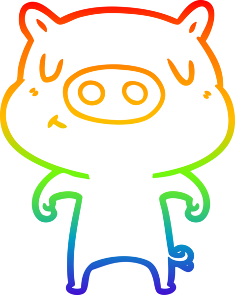 gökkuşağı gradyan çizgi çizimi bir insan tarafından çizilmiş içerikli domuz