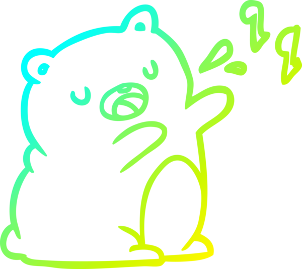 Bir ayının insan tarafından çizilmiş bir şarkıyı söylediği soğuk eğik çizgi.