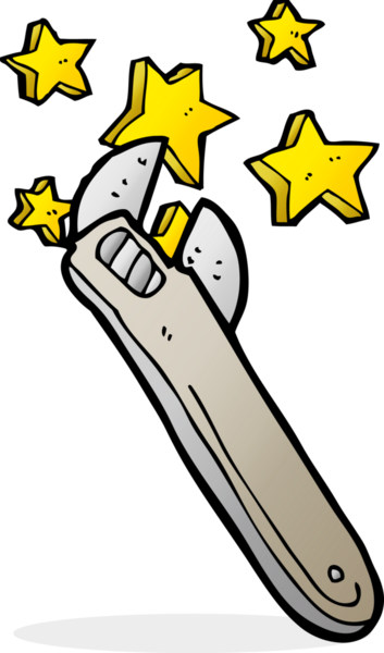 bir insan tarafından çizilmiş ayarlanabilir çizgi film anahtarı