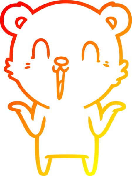 Mutlu bir kutup ayısının sıcak çizgi çizimi. Bir insan tarafından çizilmiş endişesi yok.