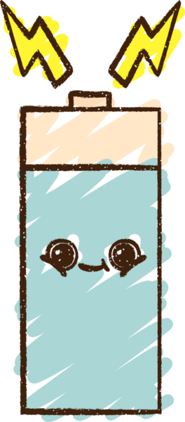 Bir insan tarafından çizilmiş pil tebeşiri.