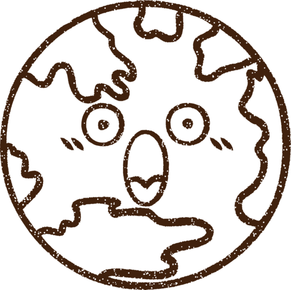 Bir insan tarafından çizilen Dünya Kömürü Gezegeni