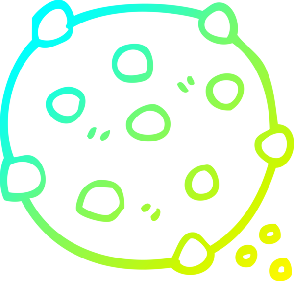 Bir insanın çizdiği çikolatalı kurabiyenin soğuk gradyan çizgisi.