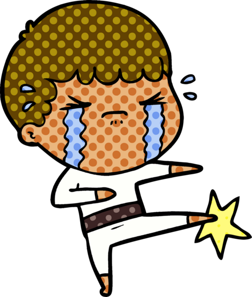 Bir insan tarafından çizilmiş ağlayan çizgi film adamı.