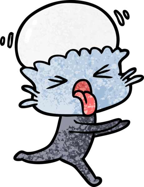 Bir insan tarafından çizilmiş garip bir uzaylı çizgi filmi.