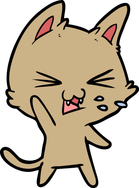 Bir insan tarafından çizilmiş kedi tıslaması.