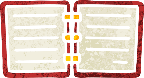 Bir insan tarafından çizilmiş bir not defterinin retro çizim tarzı karikatürü