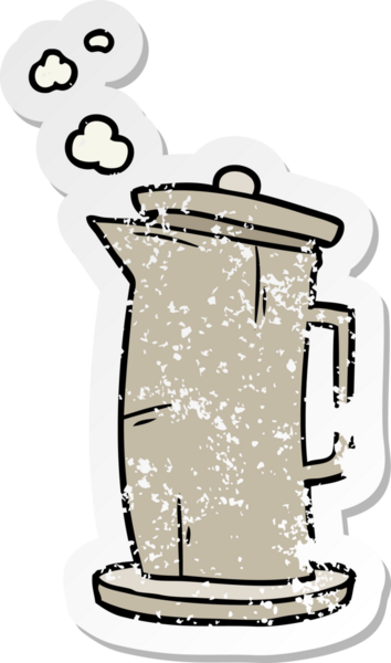 Bir insan tarafından çizilmiş eski bir karikatür çıkartması.