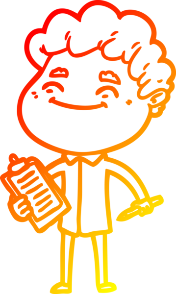 Bir insan tarafından çizilmiş, karikatür dostu bir adamın sıcak çizgi çizimi