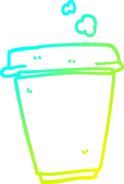 Bir insan tarafından çizilmiş bir kahve fincanının soğuk gradyan çizimi