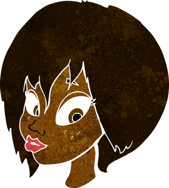 Bir insan tarafından çizilmiş güzel bir kadın yüzü.