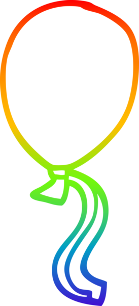 gökkuşağı gradyan çizgi çizimi bir insan tarafından çizilmiş kırmızı balon