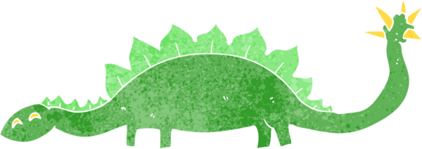 Bir insan tarafından çizilmiş karikatür dinozor.