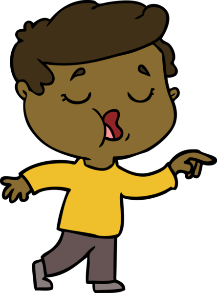 Bir insan tarafından çizilmiş karikatür adam konuşuyor.