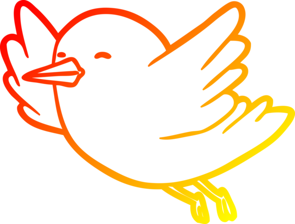 Bir insan tarafından çizilmiş bir kuşun sıcak eğim çizgisi.