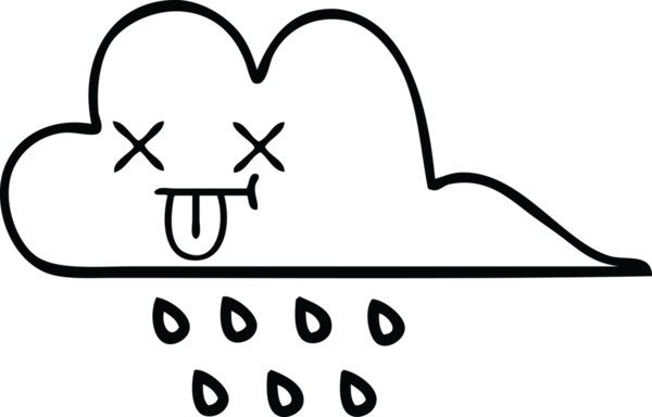 Bir insan tarafından çizilmiş fırtına yağmuru bulutu çizimi