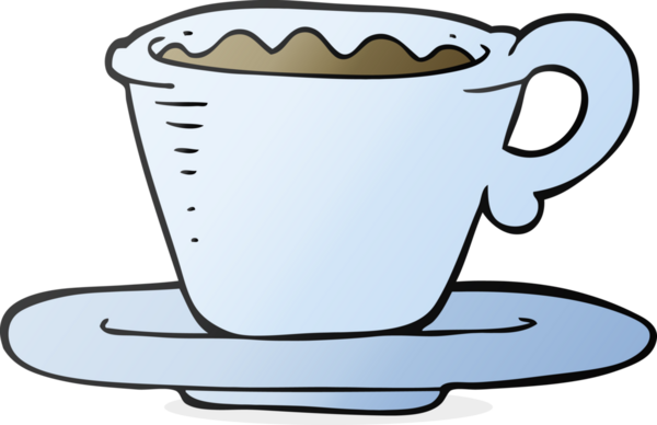 Bir insan tarafından çizilmiş serbest çizim kahve fincanı.