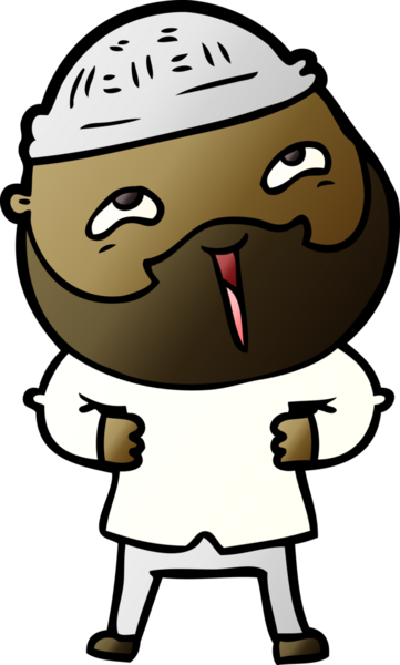 Bir insan tarafından çizilmiş mutlu sakallı bir adam.