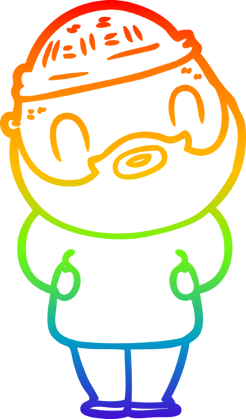 Gökkuşağı gradyan çizgi çizimi bir insan tarafından çizilmiş sakallı bir adamın