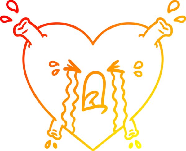 Bir insan tarafından çizilmiş karikatür kalp çizimi.