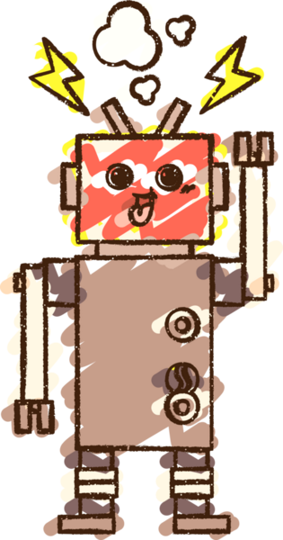 Bir insan tarafından çizilen robot tebeşiri.