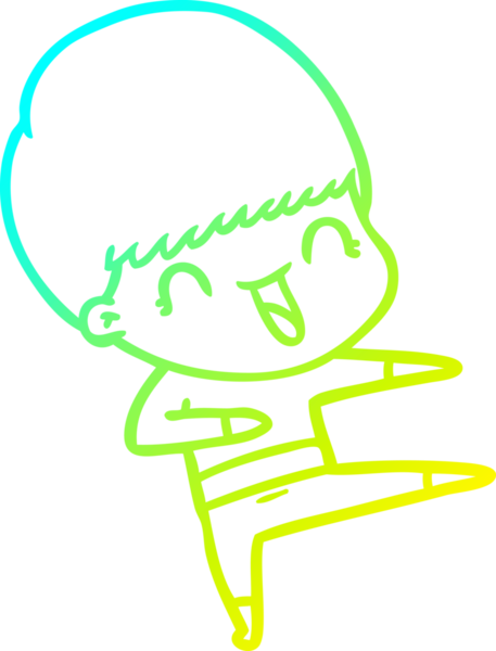 Bir insan tarafından çizilmiş mutlu çizgi film çocuğu çizimi.